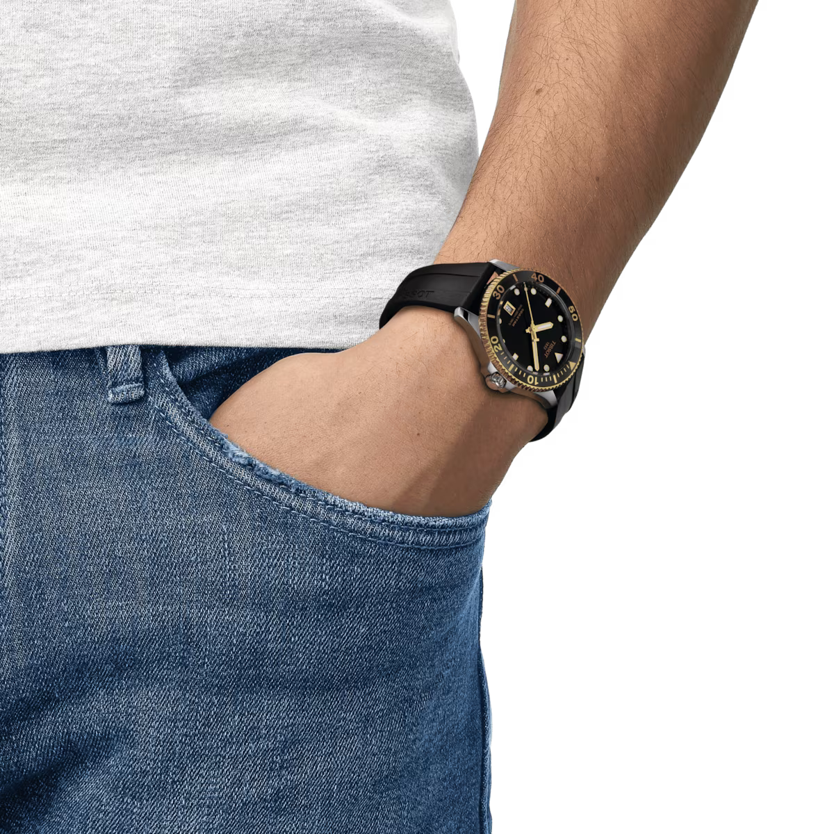 Tissot Seastar 1000 40 MM Gold Accent Quartz Black Dial Watch T120.410.27.051.00