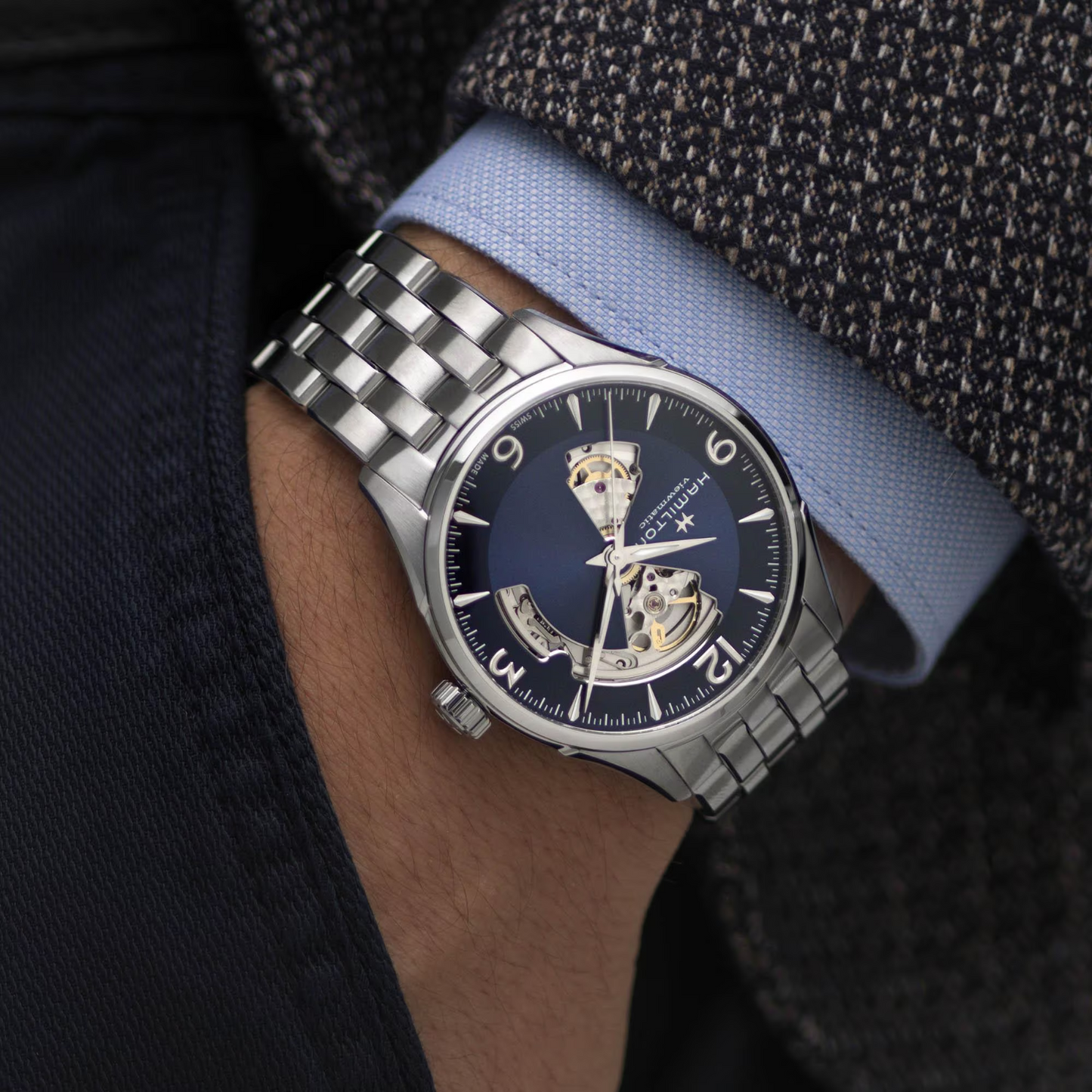 Hamilton Jazzmaster Open Heart Automatic 42 MM Blue Dial Watch H32705141
