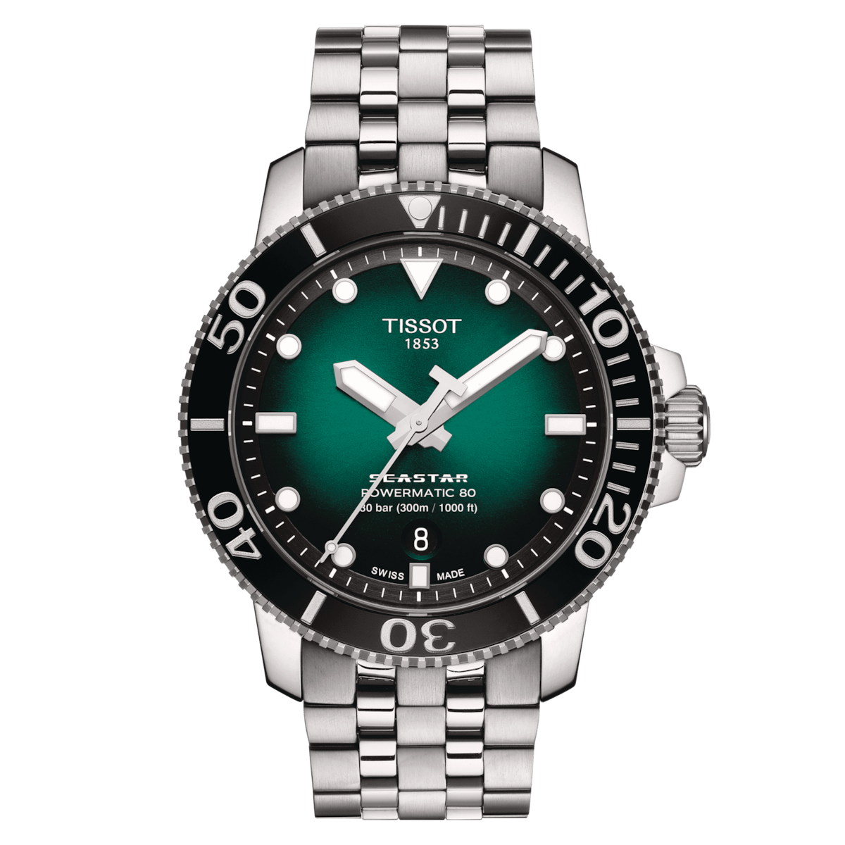 Tissot Seastar 1000 Powermatic 80 Green Dial SS 43 MM Watch T120.407.11.091.01