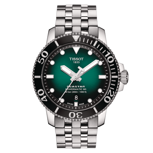 *PRE-ORDER* Tissot Seastar 1000 Powermatic 80 Green Dial SS 43 MM Watch T120.407.11.091.01