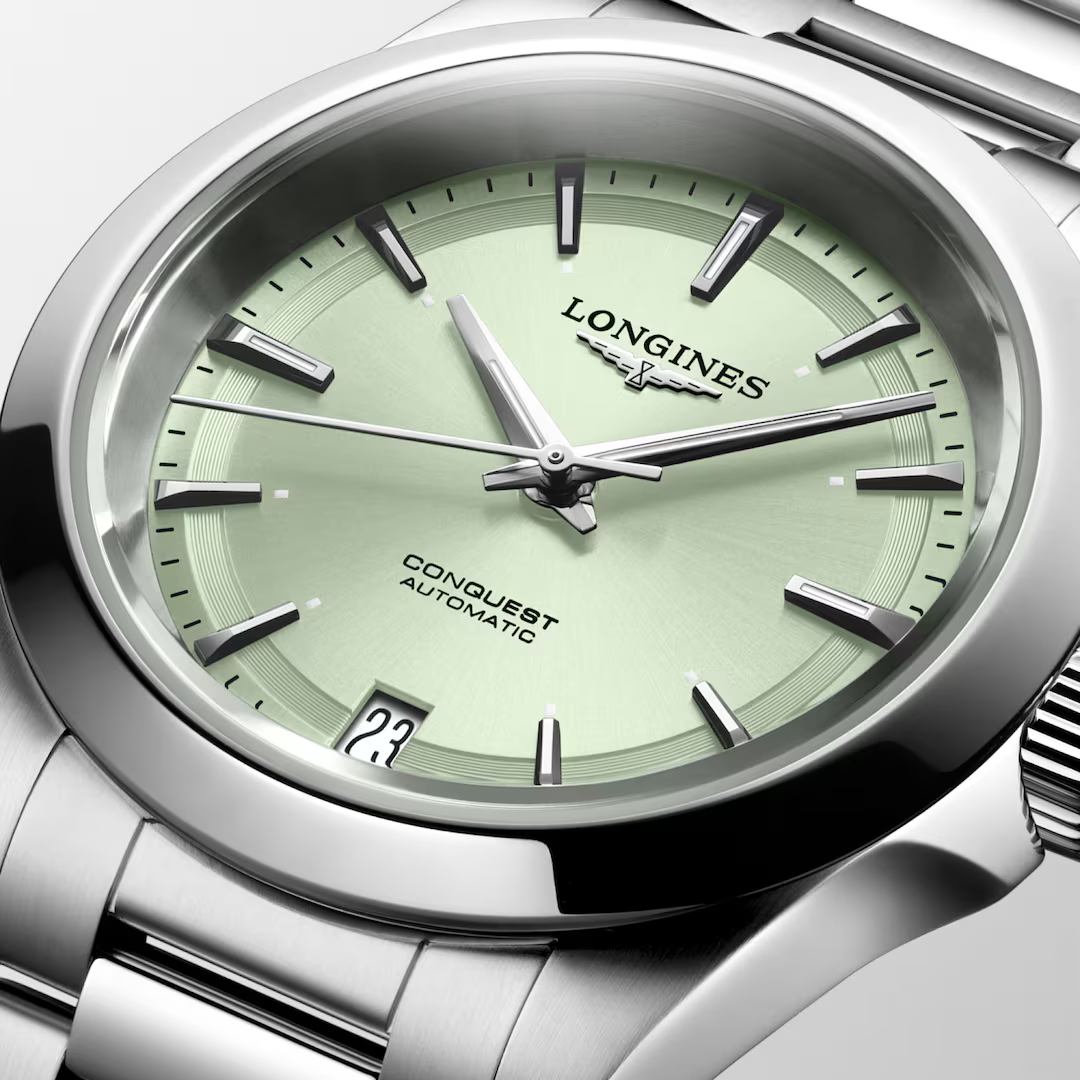 Longines Conquest 34 MM Stainless Steel Green Dial Automatic Watch L34304026