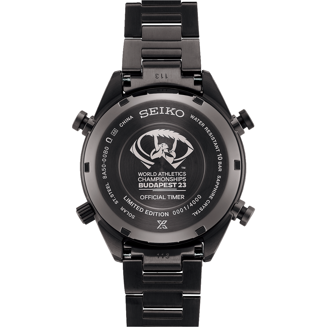 Seiko Prospex Speedtimer Solar Chronograph 42 MM SS Full Black LE Watch SFJ007P1