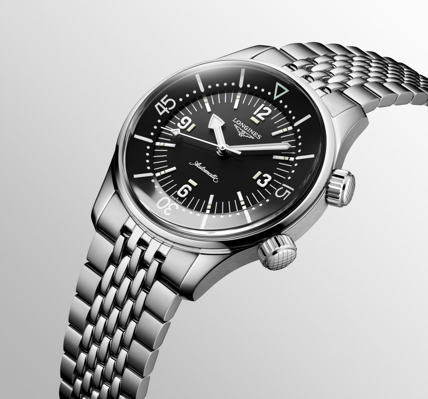 Longines Legend Diver 39 MM Full SS Black Dial Automatic Watch L37644506