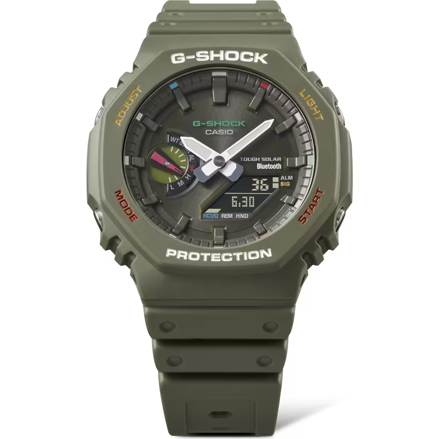 Casio G-Shock Analog Digital Resin Bluetooth Khaki Green Watch GA-B2100FC-3