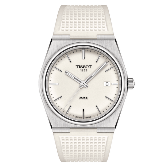 *PRE-ORDER* Tissot PRX 40 MM SS White Dial Rubber Bracelet Quartz Watch T137.410.17.011.00