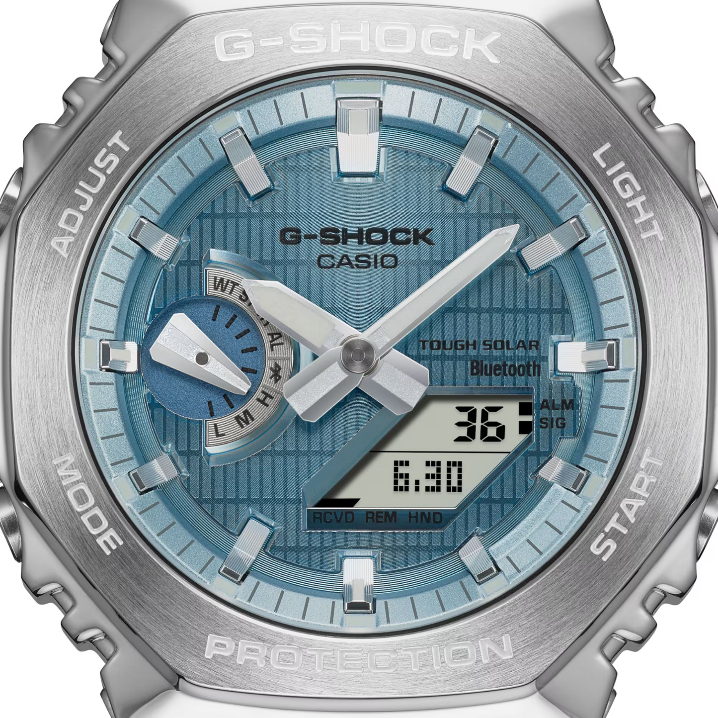 Casio G-Shock G Steel Metal Series Solar Bluetooth Blue Dial Watch GBM-2100A-1A2
