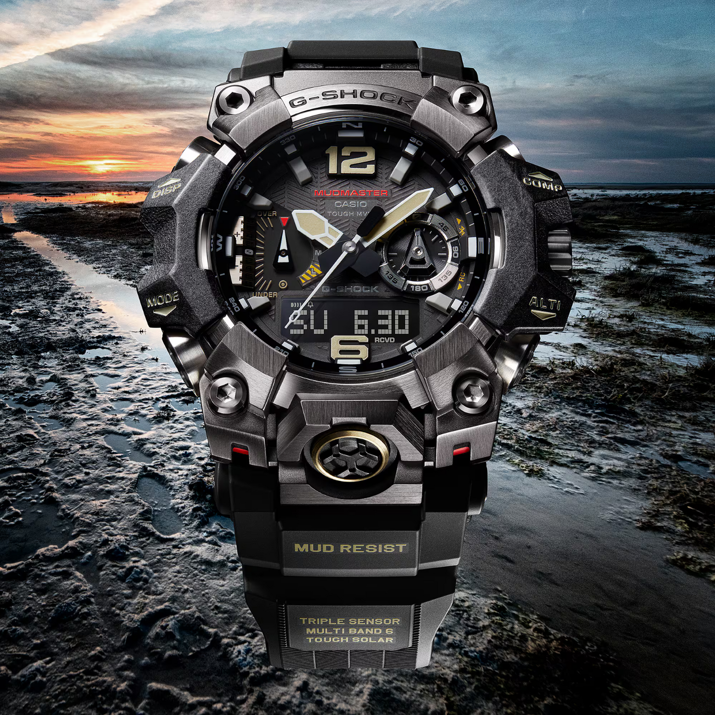Casio G-Shock Master Of G Mudmaster Solar Radio Resin Black Watch GWG-B1000-1A