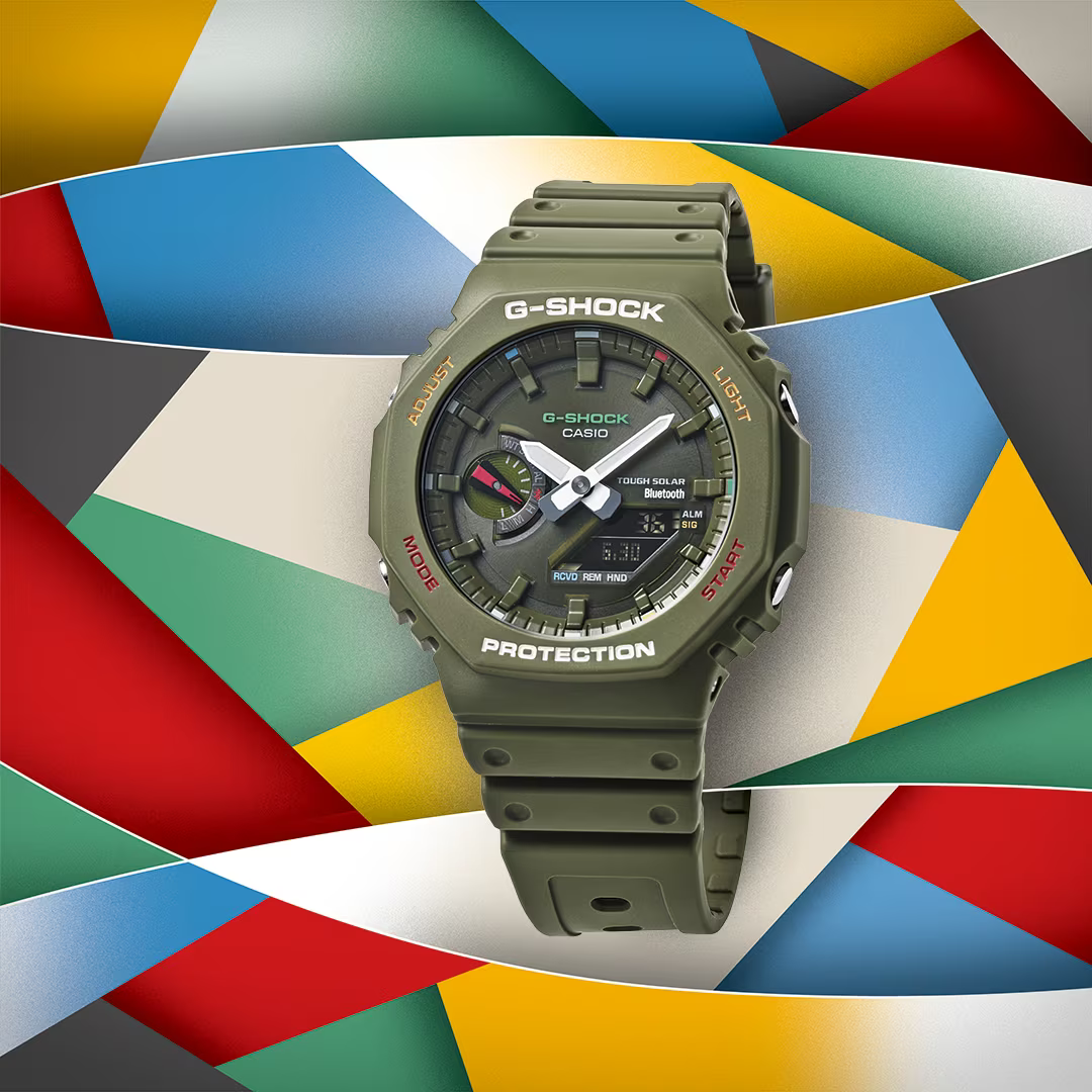 Casio G-Shock Analog Digital Resin Bluetooth Khaki Green Watch GA-B2100FC-3