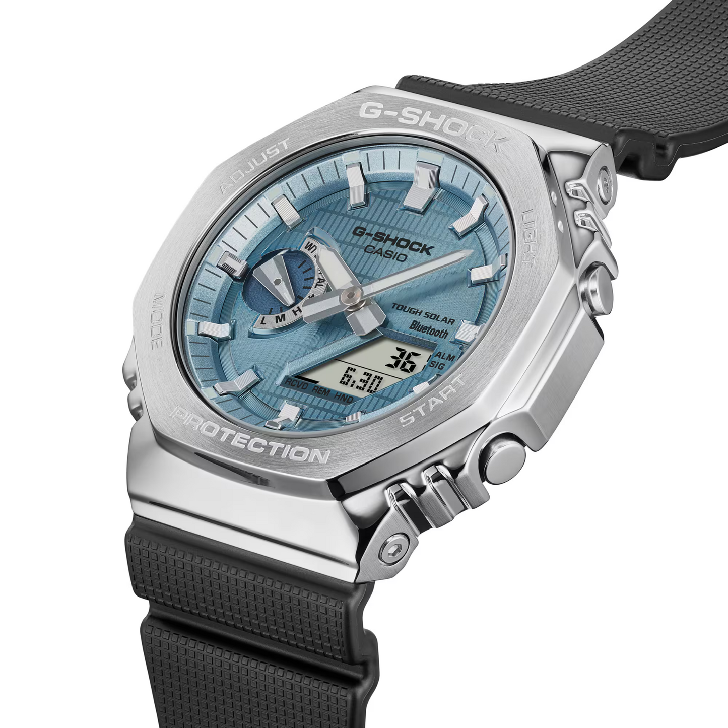 Casio G-Shock G Steel Metal Series Solar Bluetooth Blue Dial Watch GBM-2100A-1A2