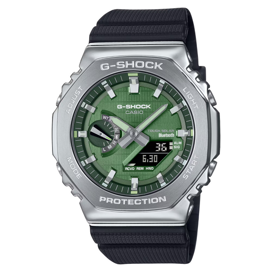 Casio G-Shock G Steel Metal Series Solar Bluetooth Green Dial Watch GBM-2100A-1A3