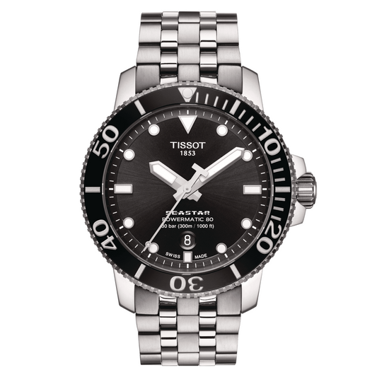 *PRE-ORDER* Tissot Seastar 1000 Powermatic 80 43 MM SS Black Dial Watch T120.407.11.051.00