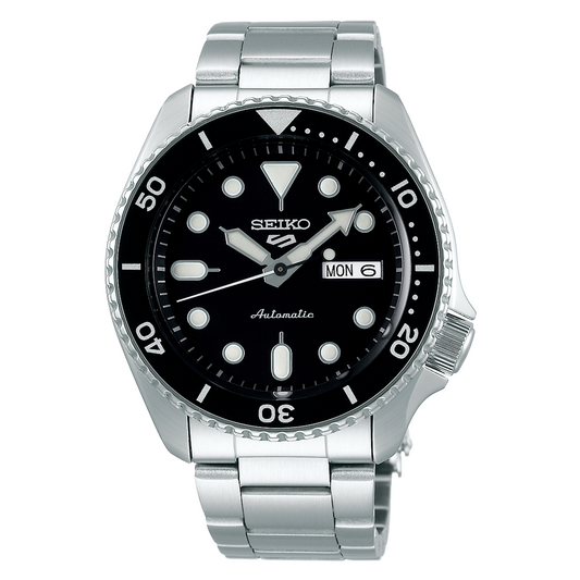 Seiko 5 Sports Full Stainless Steel Black Dial 42.5mm Automatic Watch SRPD55K1