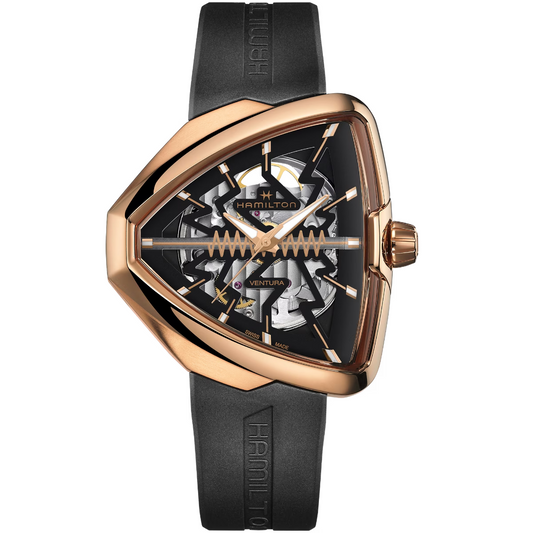 Hamilton Ventura Elvis 80 Skeleton Automatic Rose Gold PVD Watch H24525331