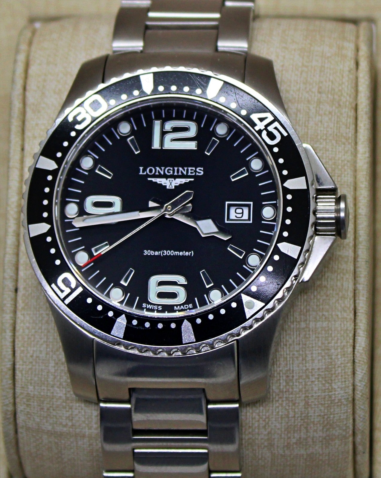 Longines HydroConquest 43 MM Stainless Quartz Black Dial Watch L37404566