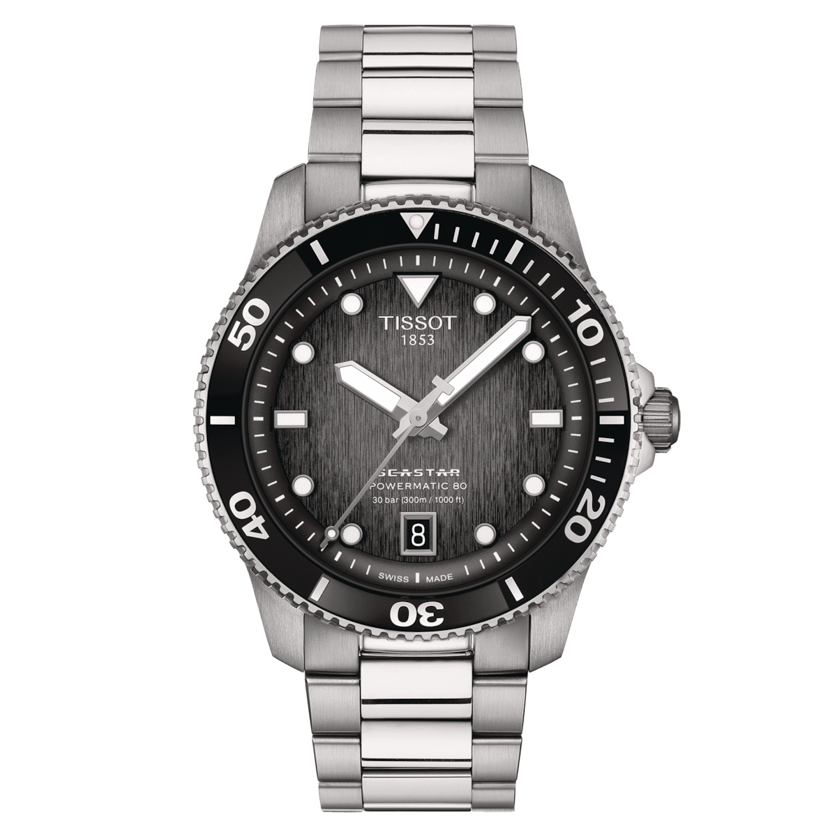 TISSOT SEASTAR 1000 POWERMATIC 80 40MM BLACK DIAL SS WATCH T120.807.11.051.00