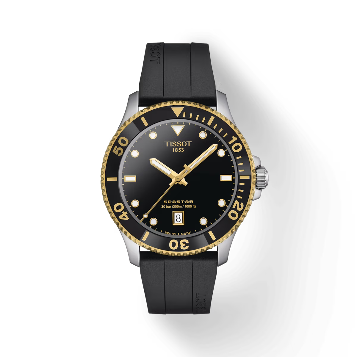 Tissot Seastar 1000 40 MM Gold Accent Quartz Black Dial Watch T120.410.27.051.00