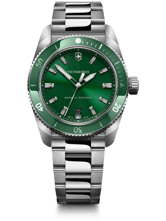 Victorinox Maverick 39mm Green Dial Steel Bracelet Watch 242096