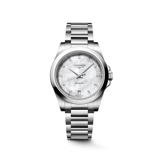 Longines Conquest 34 MM Stainless Steel White Dial Quartz Watch L34604876