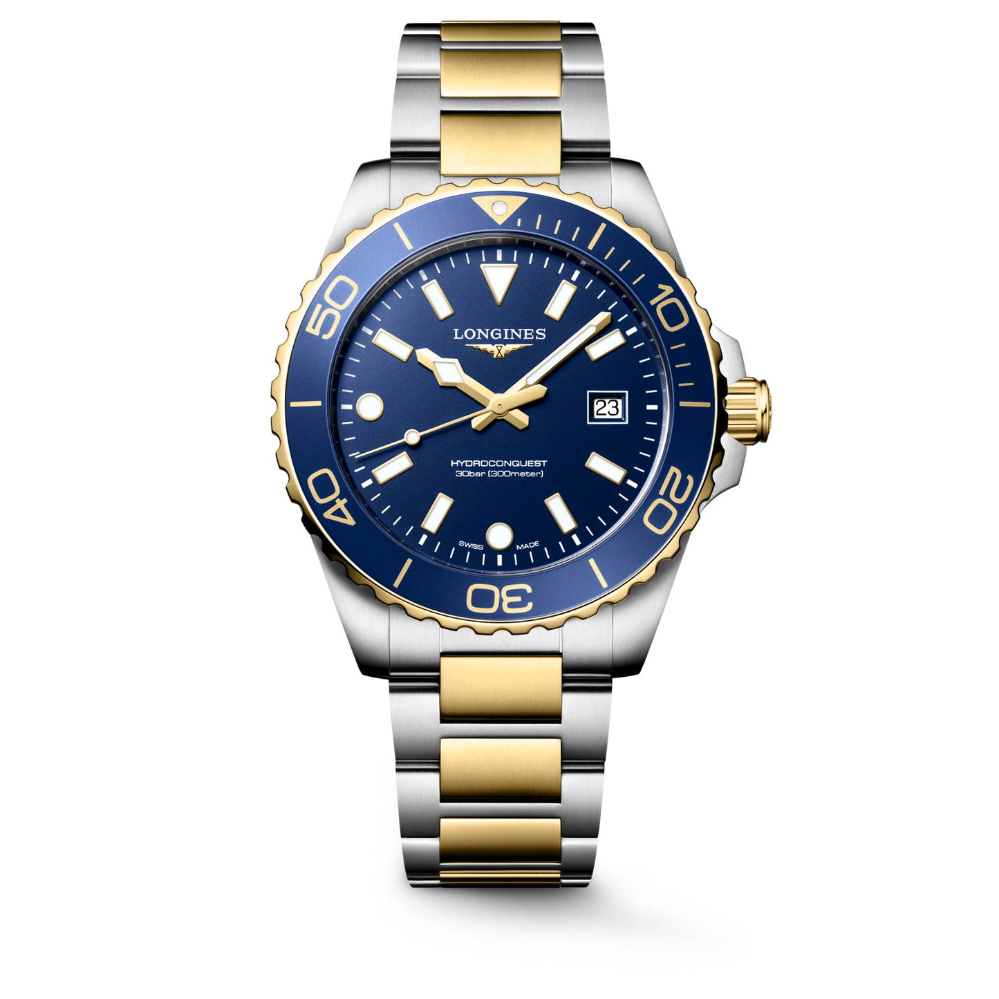 Longines HydroConquest 42 MM Quartz Stainless Steel Yellow PVD Blue Dial Watch L37693967