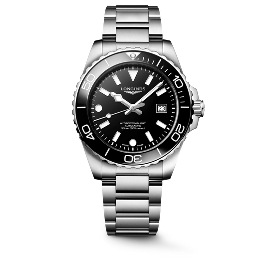 Longines Hydroconquest 42 MM Automatic SS Black Lacquered Dial Watch L37884566