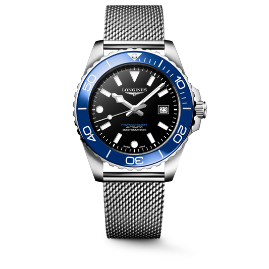 Longines Hydroconquest 42 MM Automatic SS Black Lacquered Dial Watch L37884906