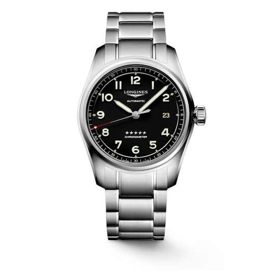 Longines Spirit 40 MM Automatic Stainless Black Matt Dial Watch L38104536