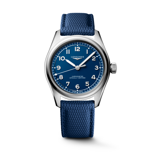Longines Spirit Pilot L38094939 - 39mm stainless steel, blue matt dial, rubber strap