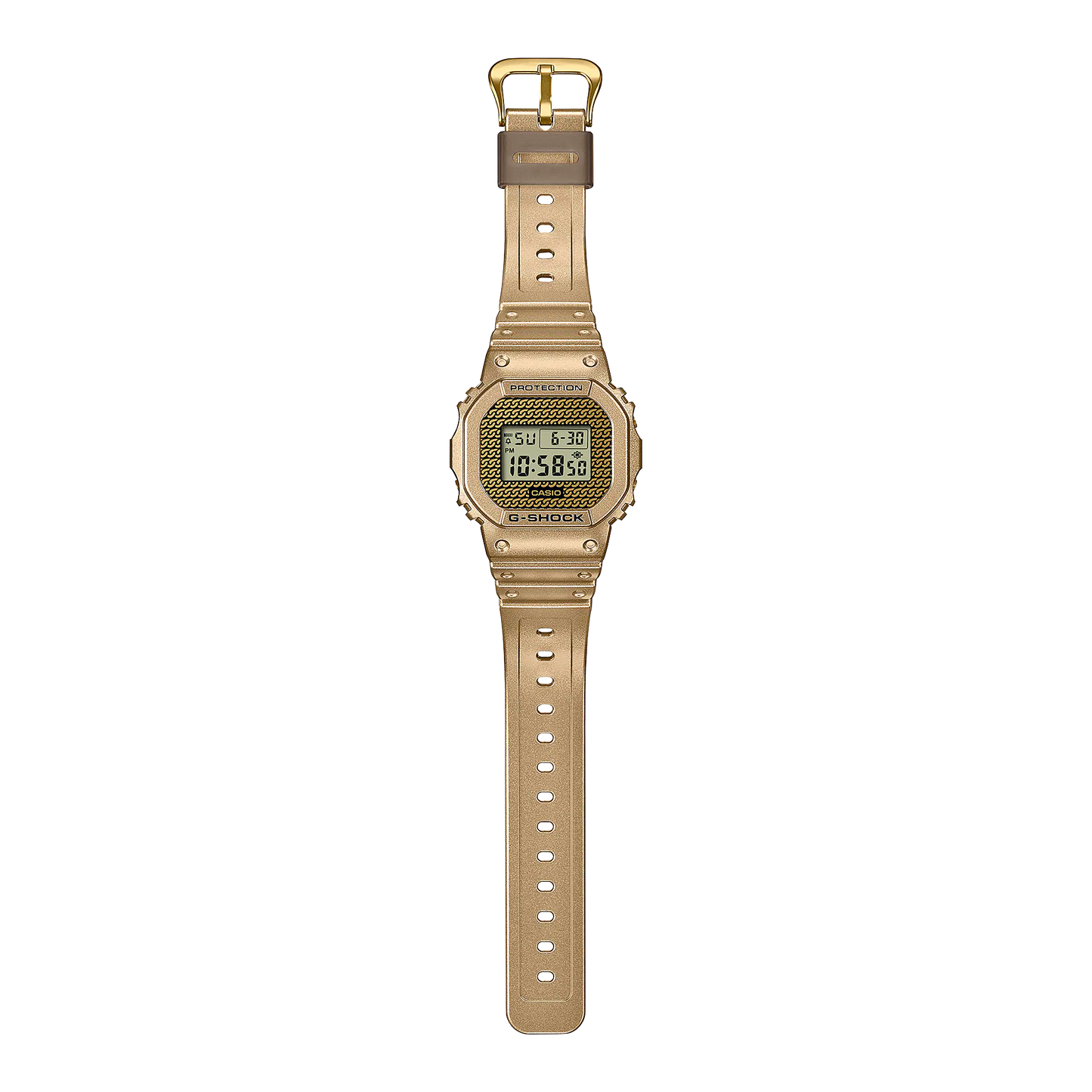 Casio G-Shock Hip Hop Gold Chain Watch With Interchangeable straps DWE-5600HG-1