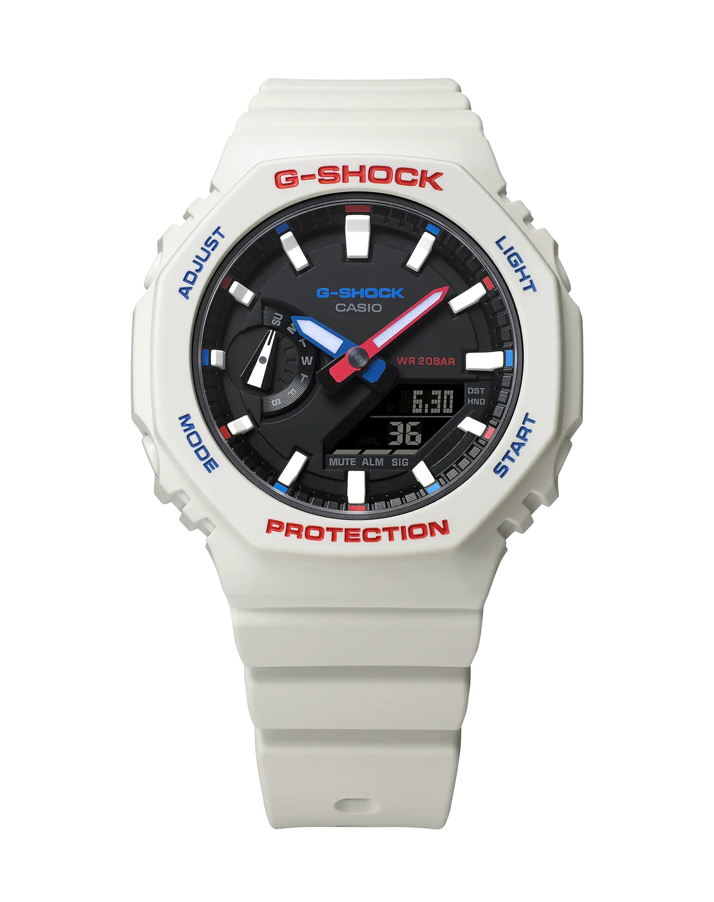 Casio G-Shock Analog Digital White Tricolor White Resin Watch - GMA-S2100WT-7A1