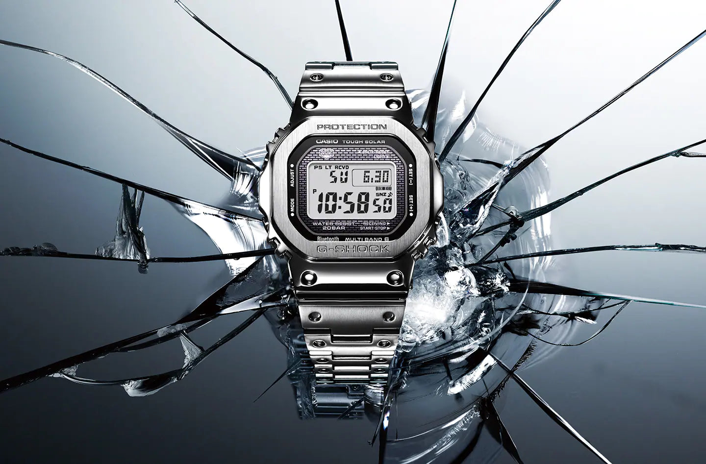 Casio G-Shock Full Metal Tough Solar Bluetooth Full SS Watch - GMW-B5000D-1