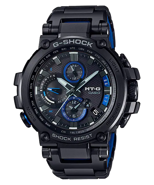 Casio G-Shock MT-G Full SS Black IP Tough Solar Bluetooth Watch - MTG-B1000BD-1