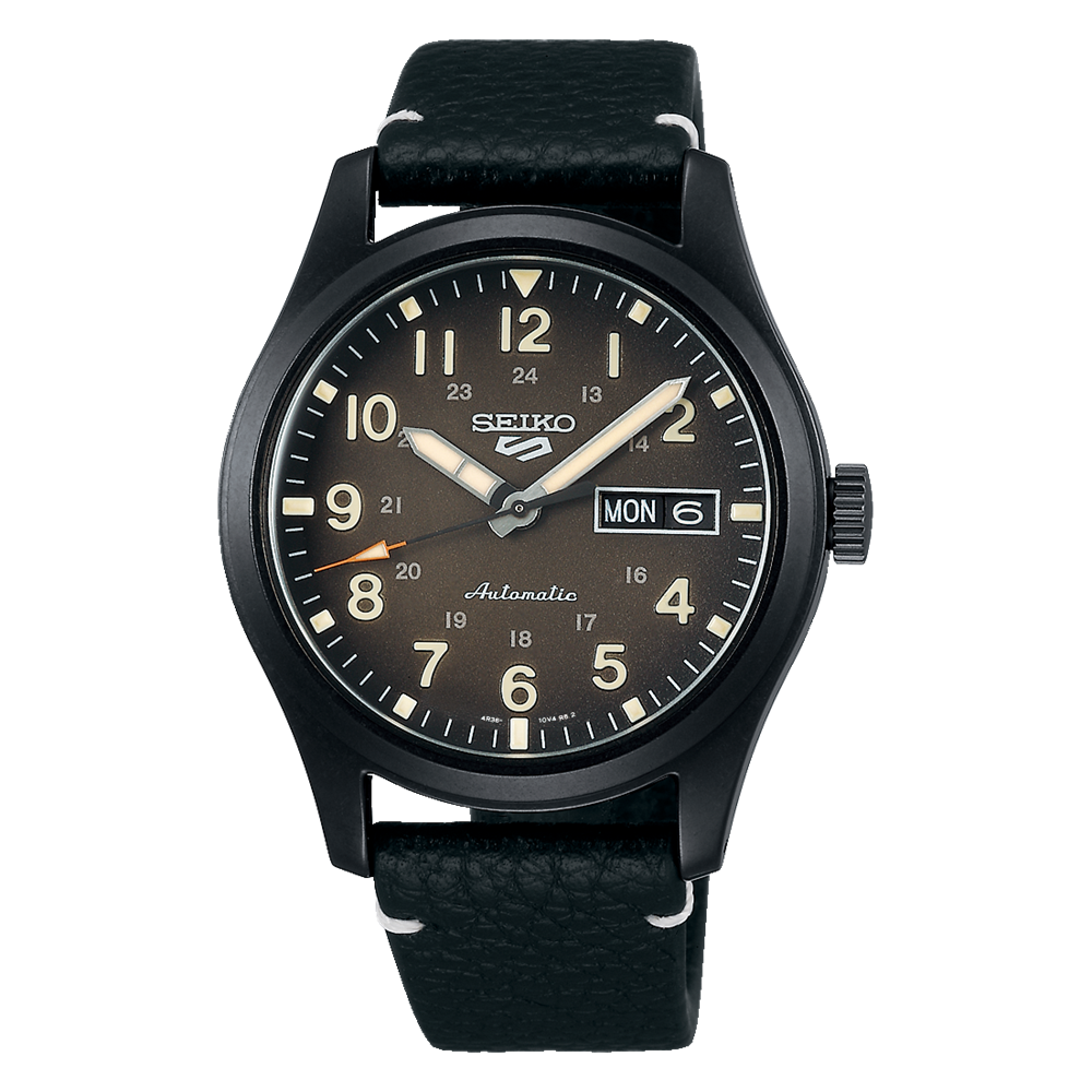 Seiko 5 Sports 39.4 MM Day-Date Automatic SS Full Black IP Watch - SRPG41K1