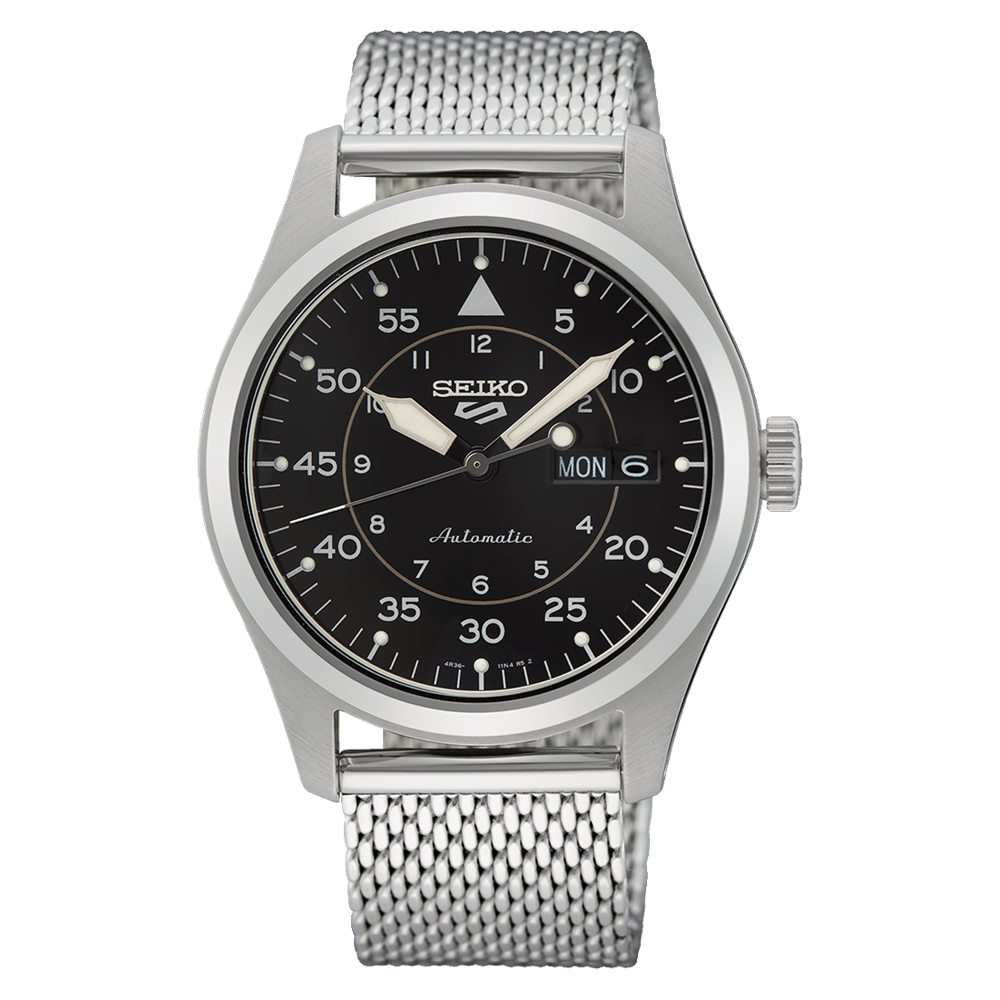 Seiko 5 Sports 39.4 MM Automatic Mesh Strap Stainless Steel Watch - SRPH23K1