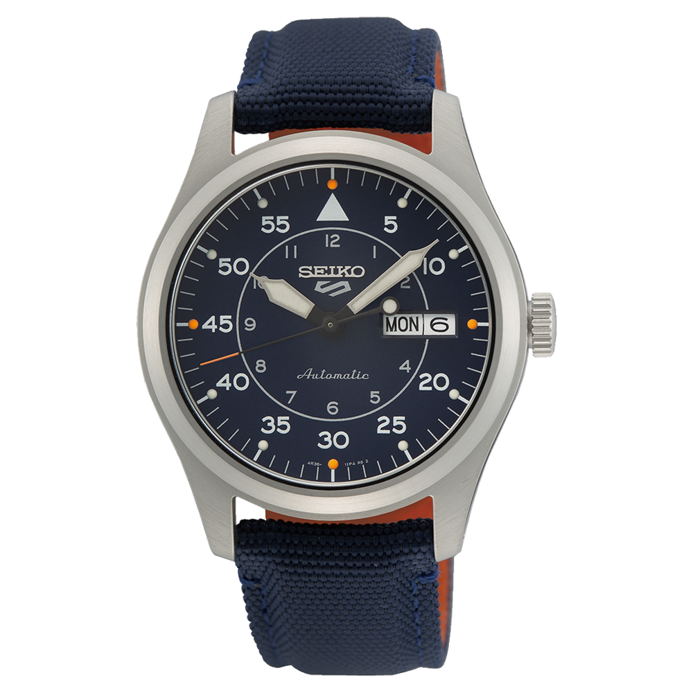 Seiko 5 Sports Blue Dial 39.4 MM Nylon Strap Automatic Watch - SRPH31K1