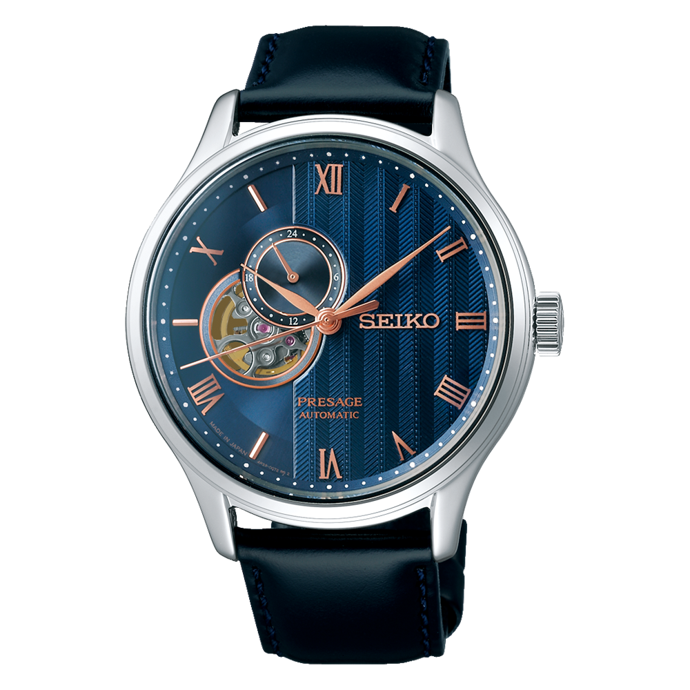 Seiko Presage Zen Garden Sakura By Night Open Heart 41.8 MM SS Watch SSA421J1