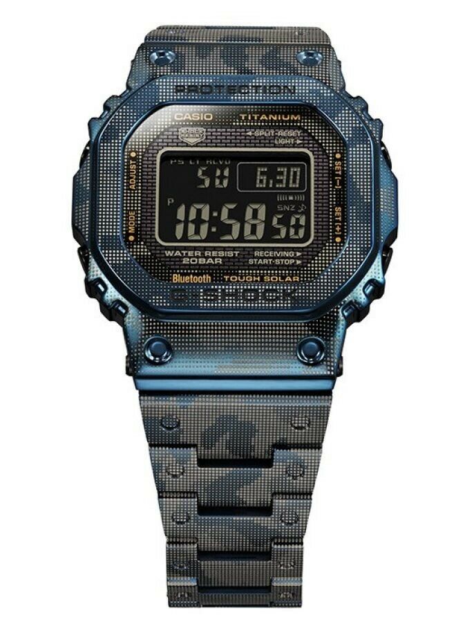 Casio G-Shock Standard Digital Bluetooth Blue Camo Titanium Watch GMW-B5000TCF-2