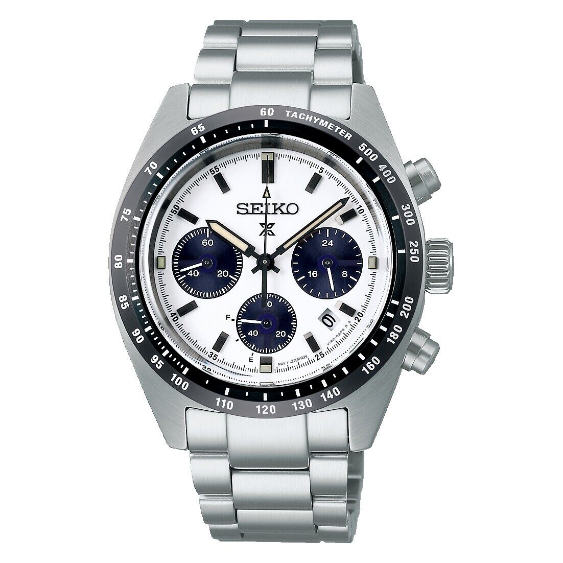 *PRE-ORDER* Seiko Porspex Chronograph Speedtimer Panda Solar 39 MM SS Watch SSC813P1
