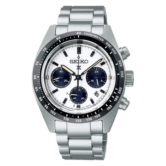 *PRE-ORDER* Seiko Porspex Chronograph Speedtimer Panda Solar 39 MM SS Watch SSC813P1