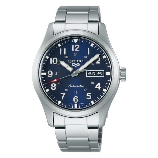 Seiko 5 Sports 39.4 MM Day-Date Automatic SS Blue Dial Watch SRPG29K1