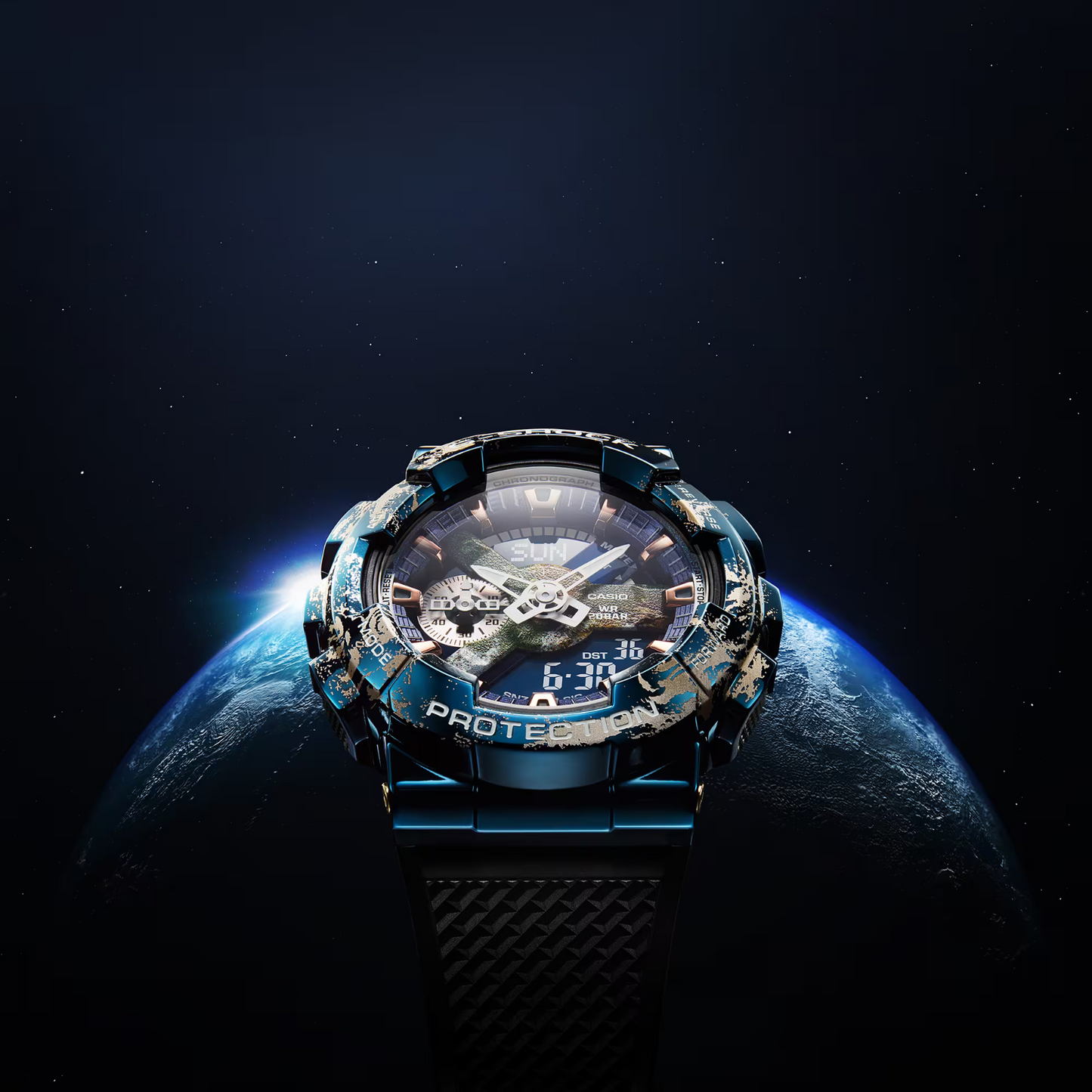 Casio G-Shock Analog Digital Limiter Earth Resin SS Watch GM-110EARTH-1