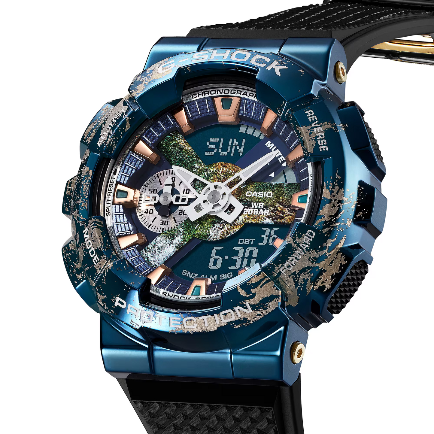 Casio G-Shock Analog Digital Limiter Earth Resin SS Watch GM-110EARTH-1