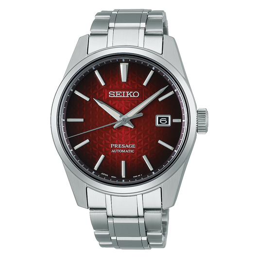 Seiko Presage Sharp Edged Red Dial 39.3 MM Automatic Watch SPB227J1