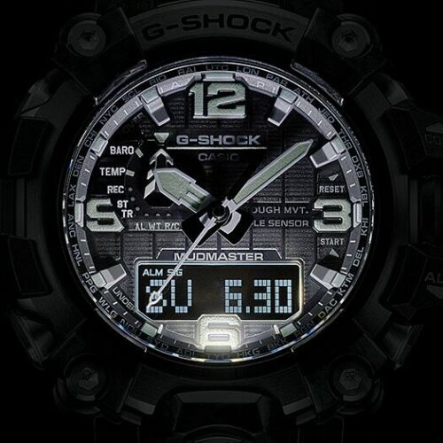 Casio G-Shock Mudmaster Tough Solar Radio Black Carbon Core Watch - GWG-2000-1A1