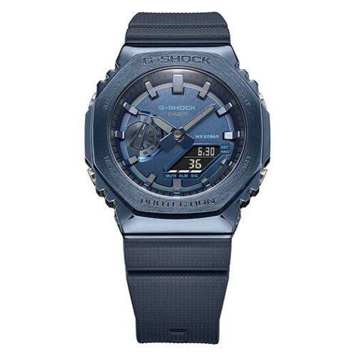 Casio G-Shock Metal Covered Digital Analog Resin Band Blue Watch - GM-2100N-2