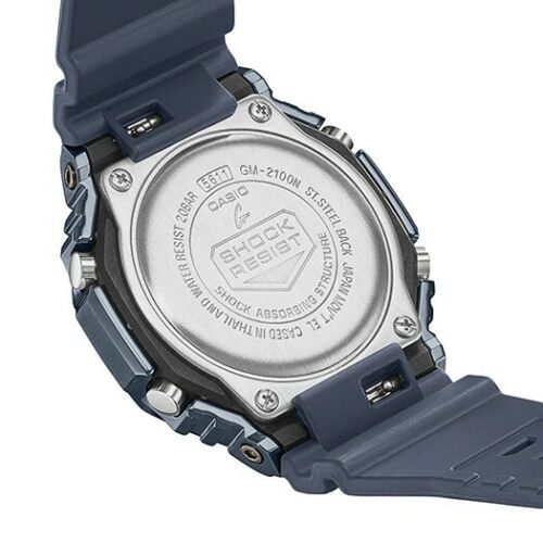 Casio G-Shock Metal Covered Digital Analog Resin Band Blue Watch - GM-2100N-2
