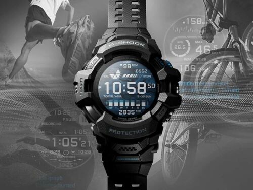 Casio G-Shock G-Squad Pro Black Resin Blue Accents Smartwatch - GSW-H1000-1