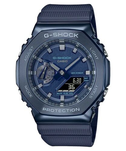 Casio G-Shock Metal Covered Digital Analog Resin Band Blue Watch - GM-2100N-2