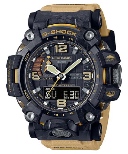 Casio G-Shock Mudmaster Tough Solar Tan Carbon Core Guard Watch GWG-2000-1A5