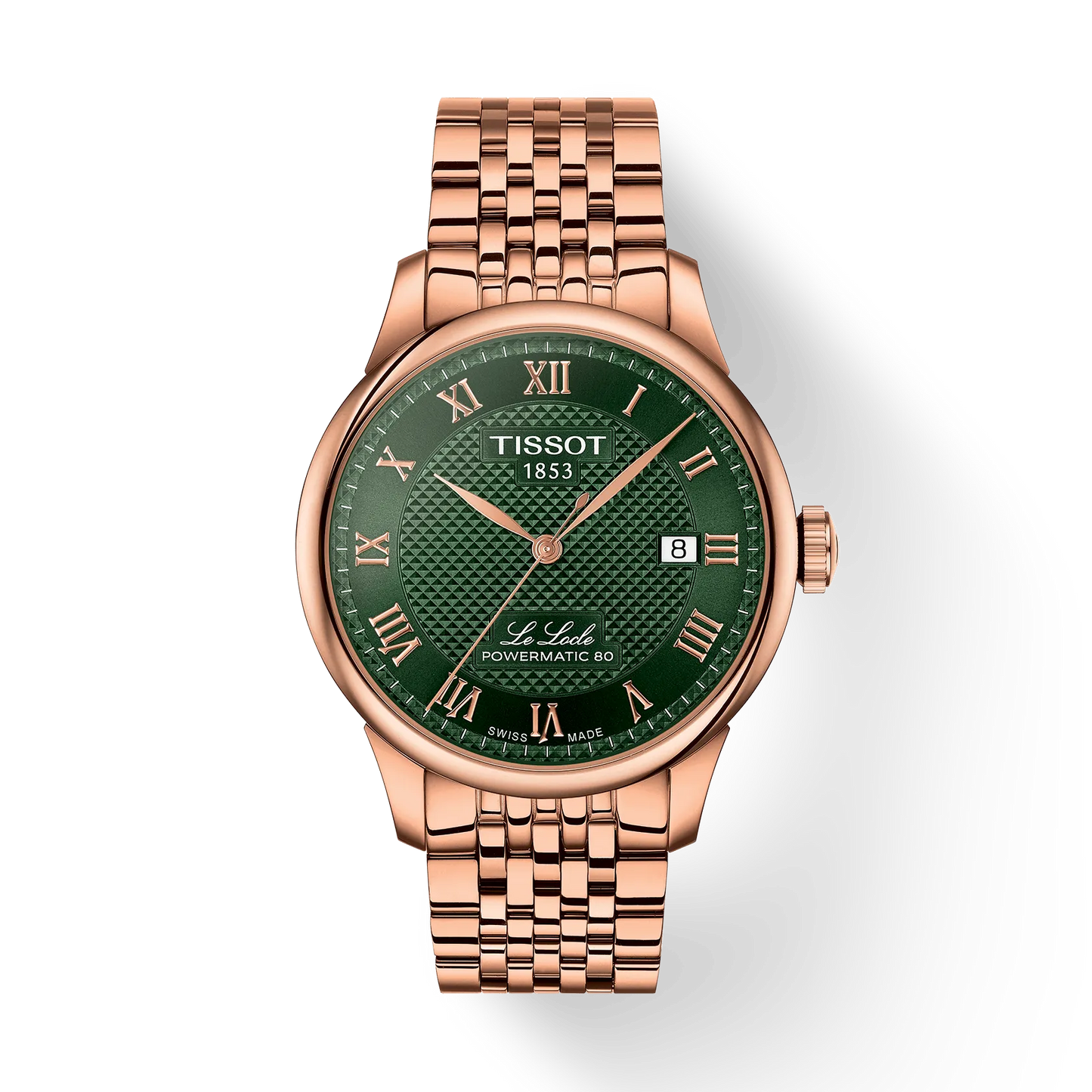 Tissot Le Locle Powermatic 80 Open Heart 39.3 MM SS Automatic Green Dial Watch T006.407.33.093.00