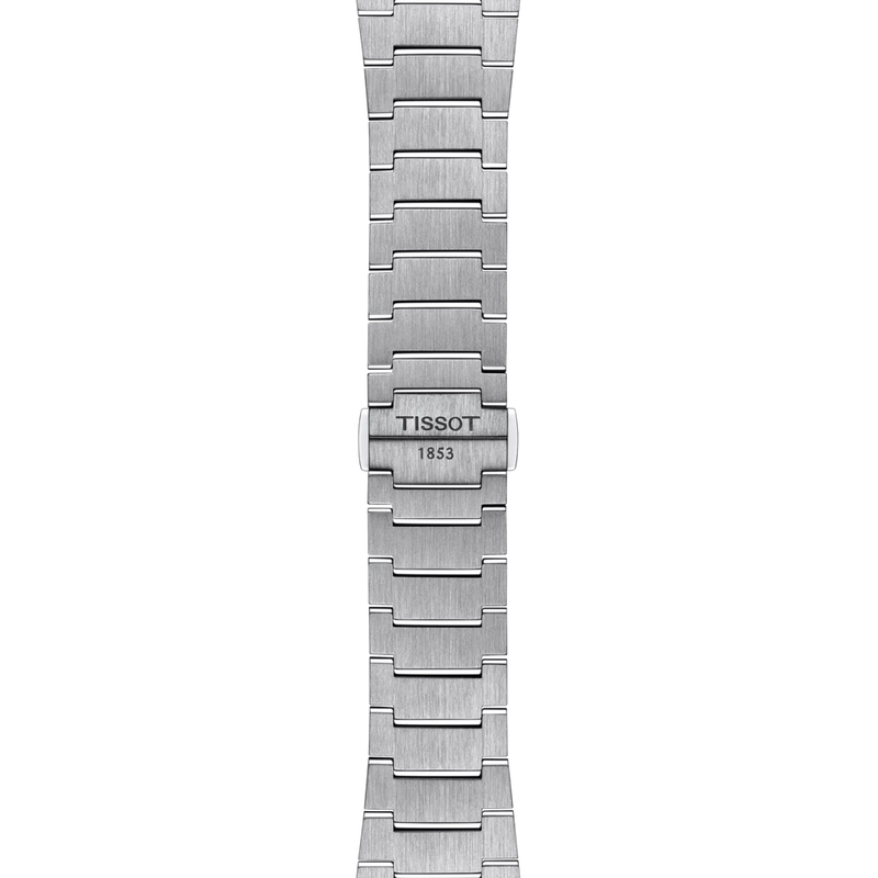 Tissot PRX Powermatic 80 40mm T137.407.11.111.00 bracelet close-up with butterfly clasp